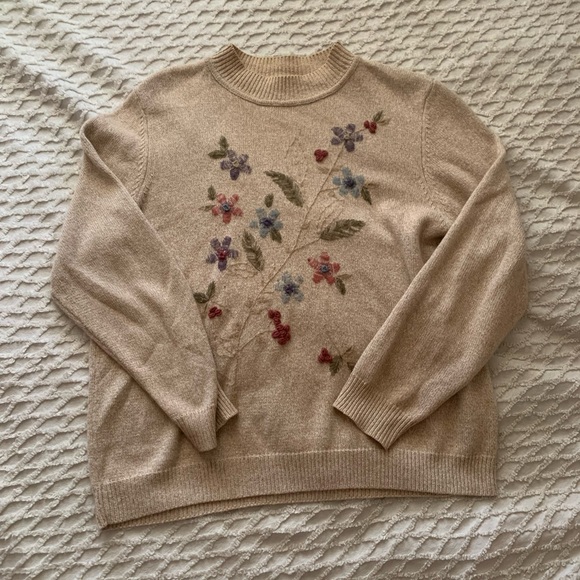 Alfred Dunner Sweaters - Vintage Flower Mockneck Sweater | Size Large